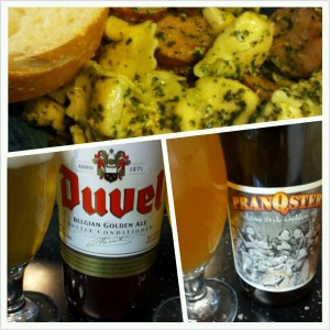 Duvel and Pranqster with Pesto Pasta